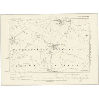 1899 Map of Wiltshire XXII.SW, 1901 Print