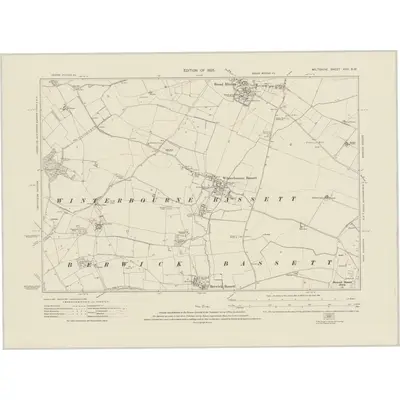 1921 Map of Wiltshire XXII.SW, 1925 Print