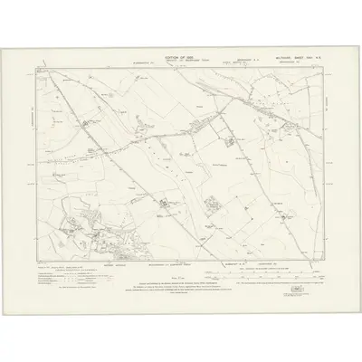 1921 Map of Wiltshire XXIII.NE, 1925 Print