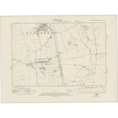 1922 Map of Wiltshire XXIII.NW, 1925 Print
