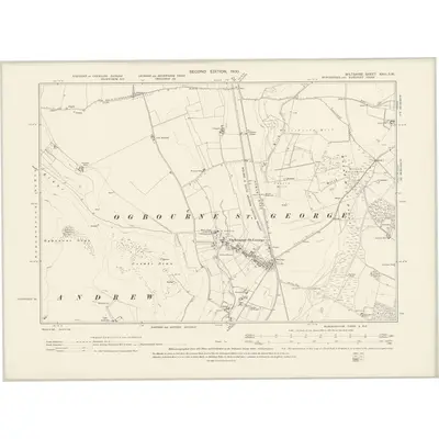 1899 Map of Wiltshire XXIII.SW, 1900 Print