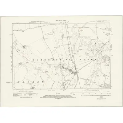 1922 Map of Wiltshire XXIII.SW, 1925 Print