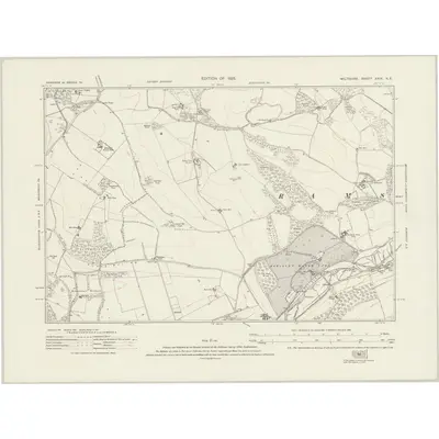 1922 Map of Wiltshire XXIX.NE, 1925 Print