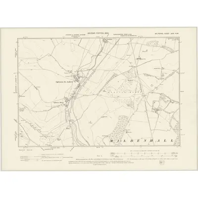 1899 Map of Wiltshire XXIX.NW, 1900 Print