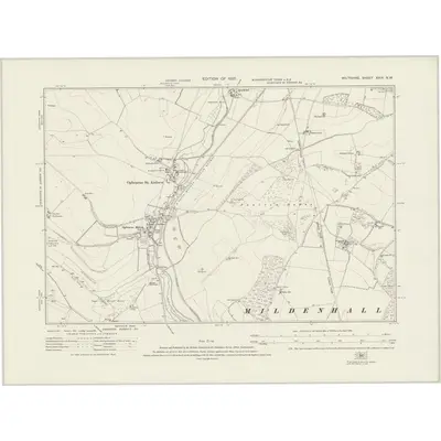 1922 Map of Wiltshire XXIX.NW, 1925 Print