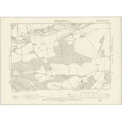 1899 Map of Wiltshire XXIX.SE, 1900 Print