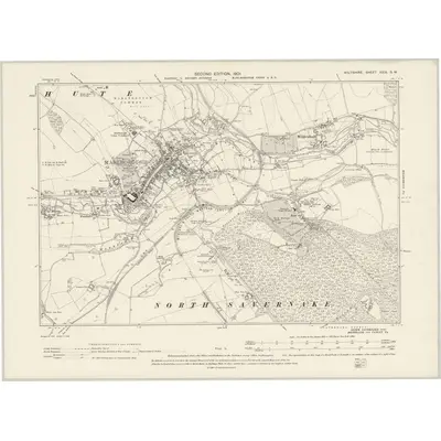 1899 Map of Wiltshire XXIX.SW, 1901 Print