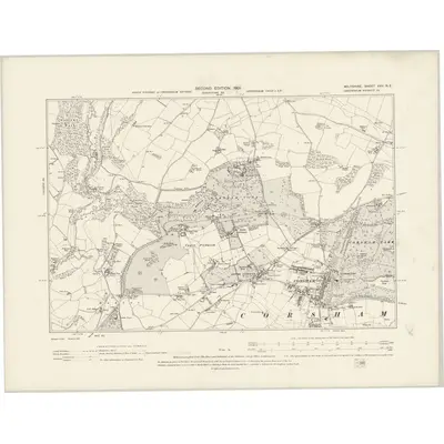 1899 Map of Wiltshire XXV.NE, 1901 Print
