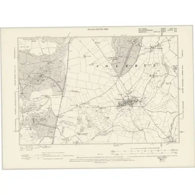 1899 Map of Wiltshire XXV.NW, 1900 Print