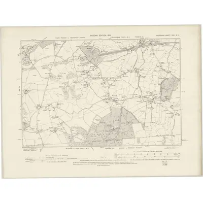 1899 Map of Wiltshire XXV.SE, 1901 Print
