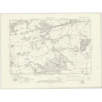 1919 Map of Wiltshire XXV.SE, 1923 Print