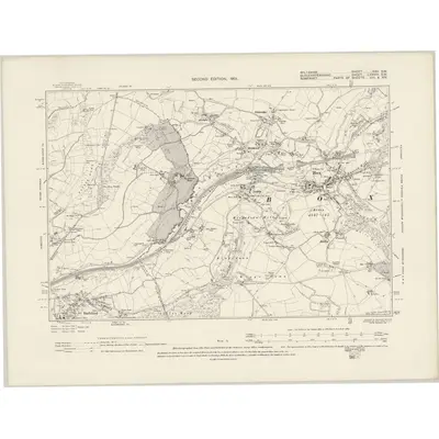 1899 Map of Wiltshire XXV.SW, 1901 Print