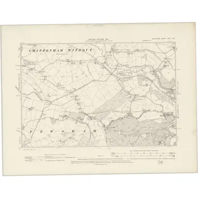 1899 Map of Wiltshire XXVI.NE, 1901 Print