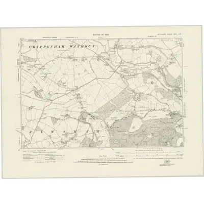 1922 Map of Wiltshire XXVI.NE, 1925 Print