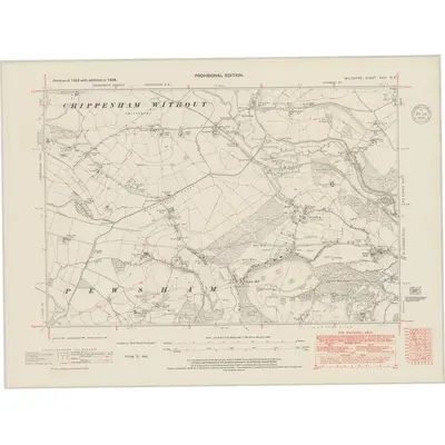1938 Map of Wiltshire XXVI.NE, 1948 Print