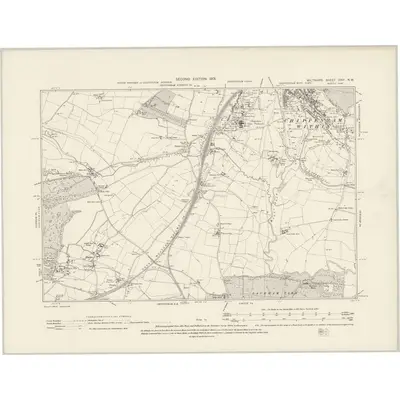 1899 Map of Wiltshire XXVI.NW, 1901 Print