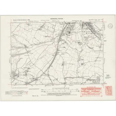 1938 Map of Wiltshire XXVI.NW, 1947 Print