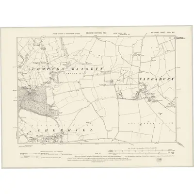1899 Map of Wiltshire XXVII.NE, 1901 Print