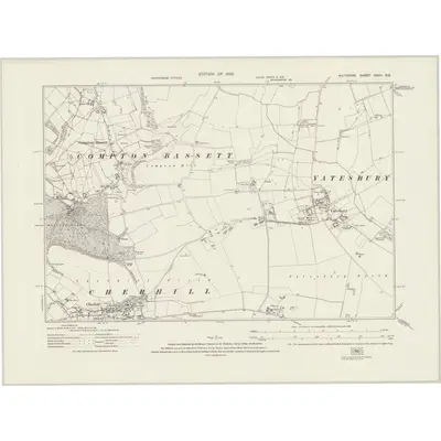 1922 Map of Wiltshire XXVII.NE, 1925 Print