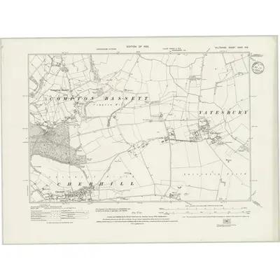 1922 Map of Wiltshire XXVII.NE, 1934 Print