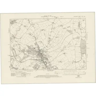 1922 Map of Wiltshire XXVII.NW, 1925 Print
