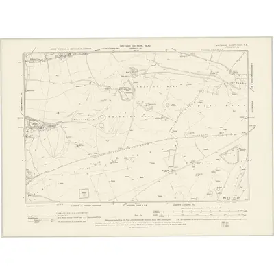 1899 Map of Wiltshire XXVII.SE, 1900 Print