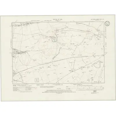 1922 Map of Wiltshire XXVII.SE, 1934 Print