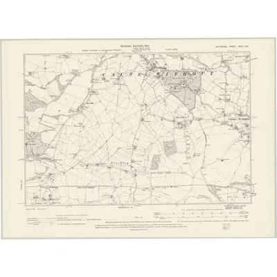 1899 Map of Wiltshire XXVII.SW, 1901 Print