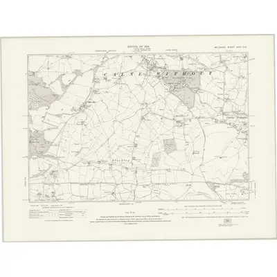 1922 Map of Wiltshire XXVII.SW, 1925 Print