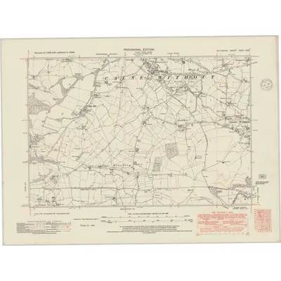 1938 Map of Wiltshire XXVII.SW, 1948 Print