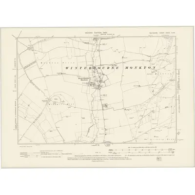 1899 Map of Wiltshire XXVIII.NW, 1900 Print
