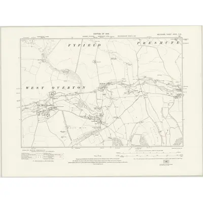 1922 Map of Wiltshire XXVIII.SE, 1925 Print