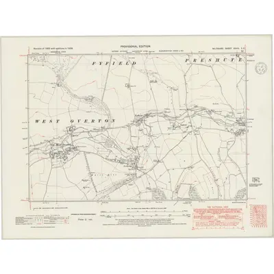 1938 Map of Wiltshire XXVIII.SE, 1947 Print