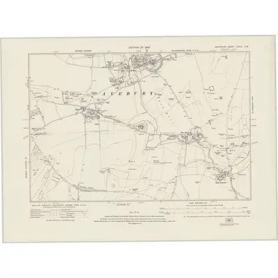 1921 Map of Wiltshire XXVIII.SW, 1925 Print