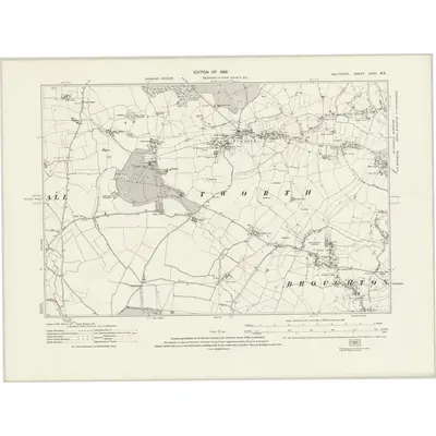 1922 Map of Wiltshire XXXII.NE, 1926 Print