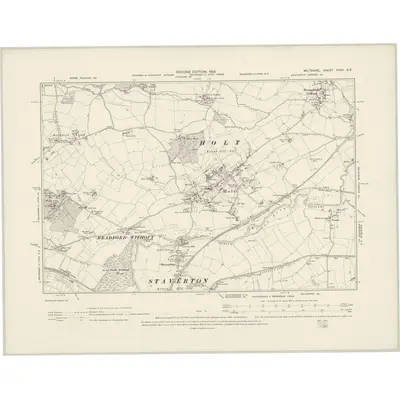 1899 Map of Wiltshire XXXII.SE, 1901 Print