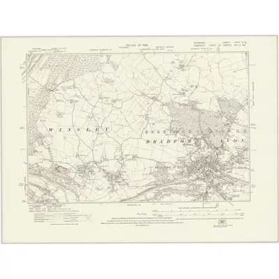 1922 Map of Wiltshire XXXII.SW, 1926 Print