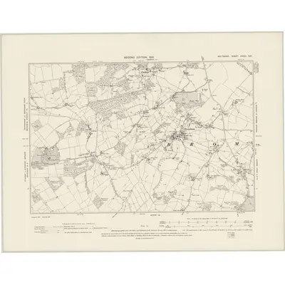 1899 Map of Wiltshire XXXIII.NE, 1901 Print