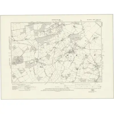 1922 Map of Wiltshire XXXIII.NE, 1926 Print