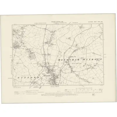 1899 Map of Wiltshire XXXIII.NW, 1901 Print