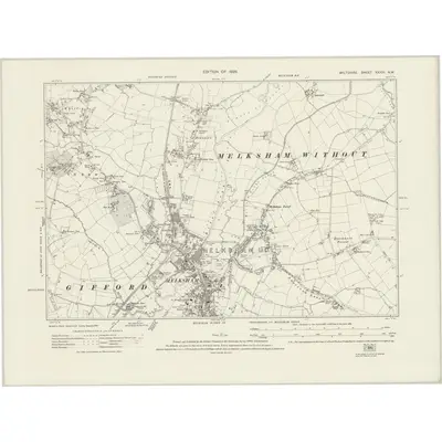 1922 Map of Wiltshire XXXIII.NW, 1926 Print