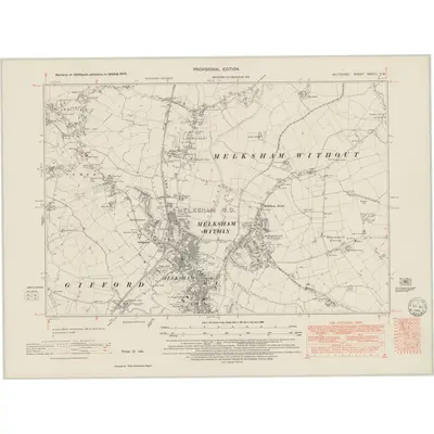 1942 Map of Wiltshire XXXIII.NW, 1949 Print