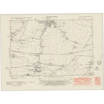 1942 Map of Wiltshire XXXIII.SW, 1951 Print