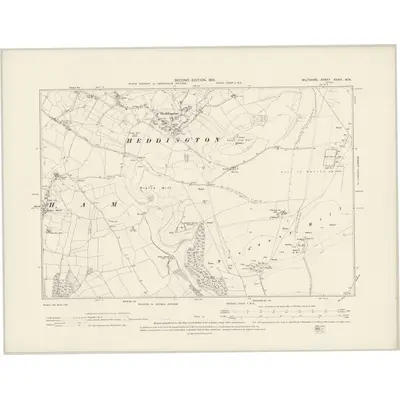 1899 Map of Wiltshire XXXIV.NW, 1901 Print