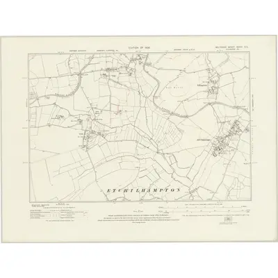 1922 Map of Wiltshire XXXIV.SE, 1926 Print