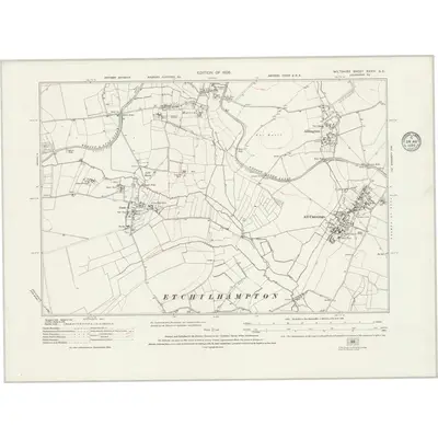 1922 Map of Wiltshire XXXIV.SE, 1935 Print