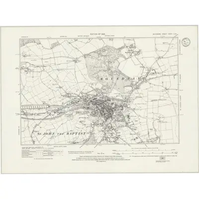 1922 Map of Wiltshire XXXIV.SW, 1934 Print