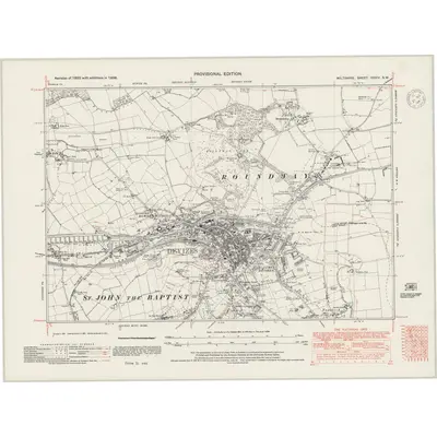 1938 Map of Wiltshire XXXIV.SW, 1947 Print