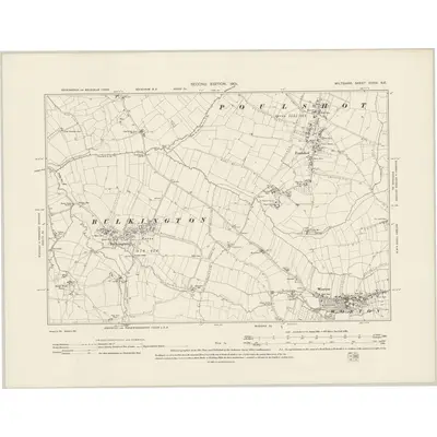 1899 Map of Wiltshire XXXIX.NE, 1901 Print