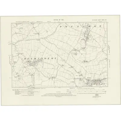 1922 Map of Wiltshire XXXIX.NE, 1926 Print